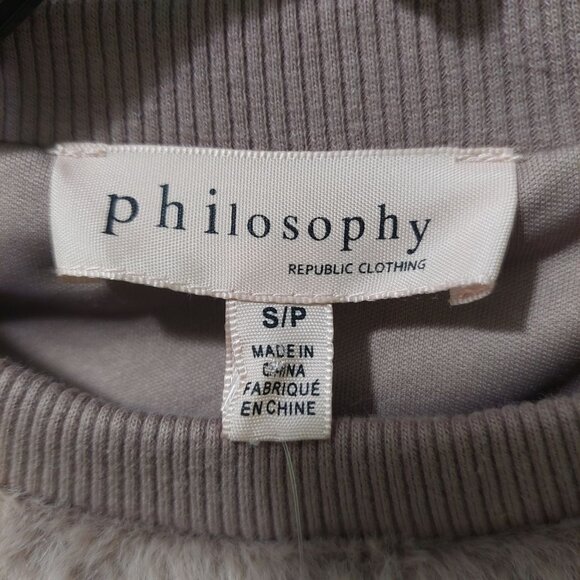 Philosophy Republic Women's Faux Fur Pullover Top Tan Size Small Lined~Soft~Cozy - Picture 4 of 14